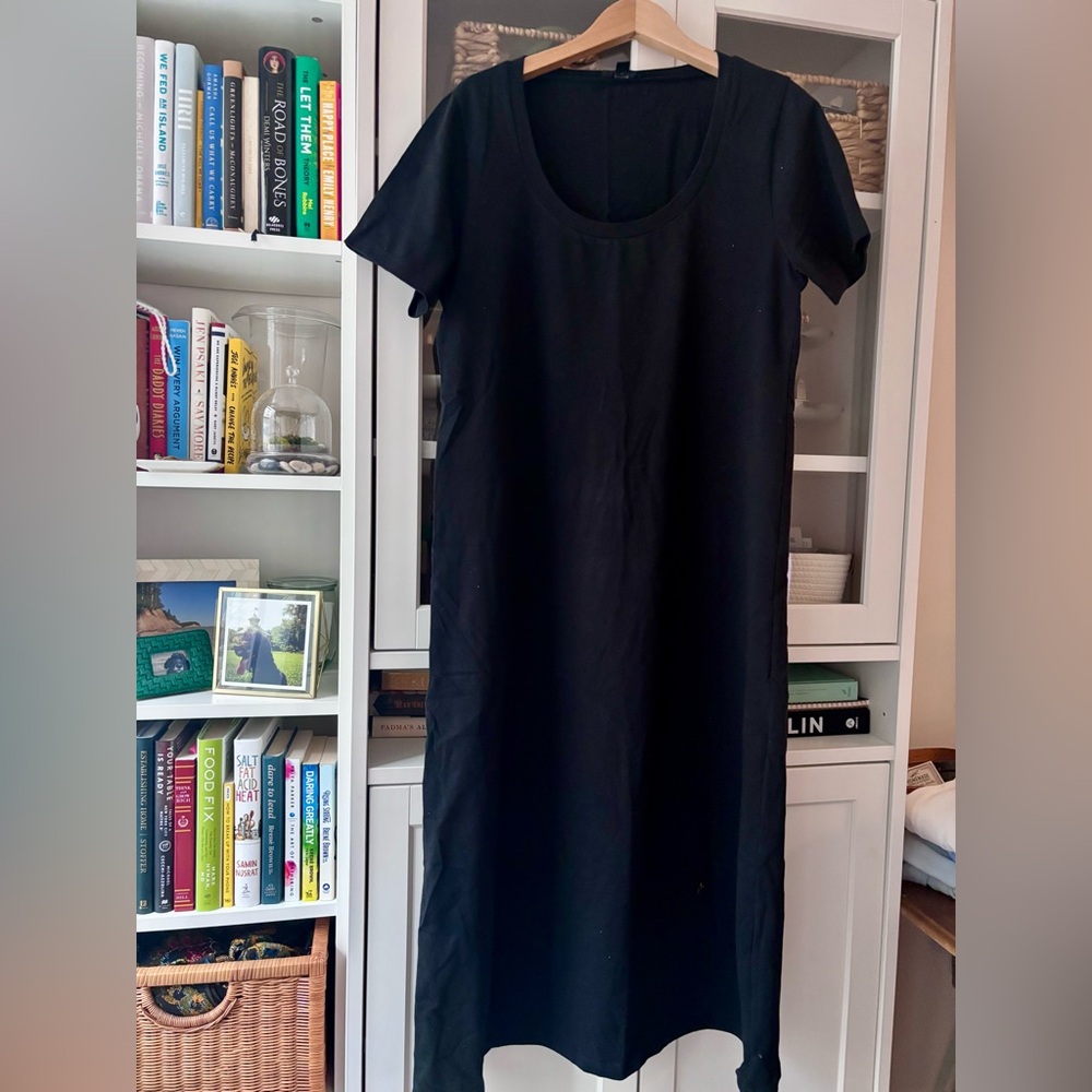 J. Crew Classic Black Midi Dress